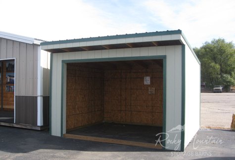 Lean-To-Run-In-10x12-Painted-Green-Trim